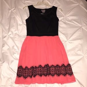 NWOT black & coral dress
